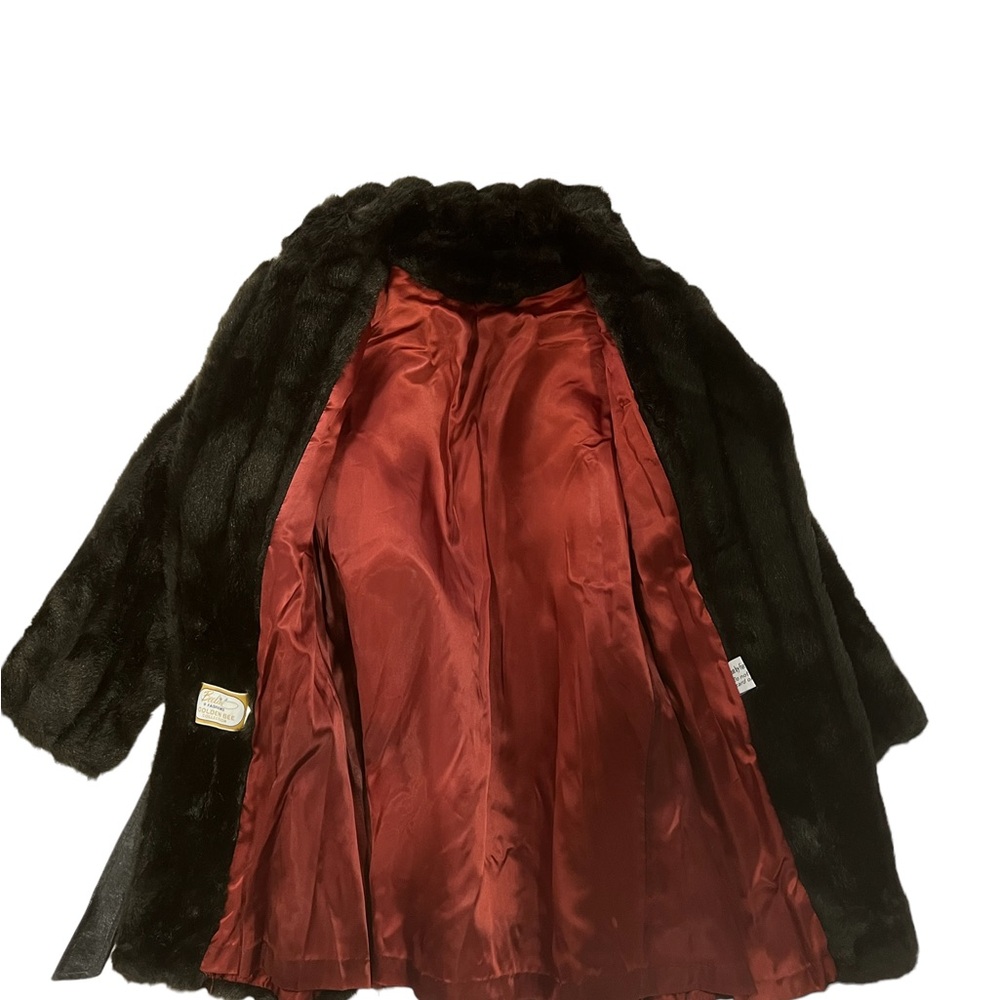 Elegant Black Faux Fur Coat